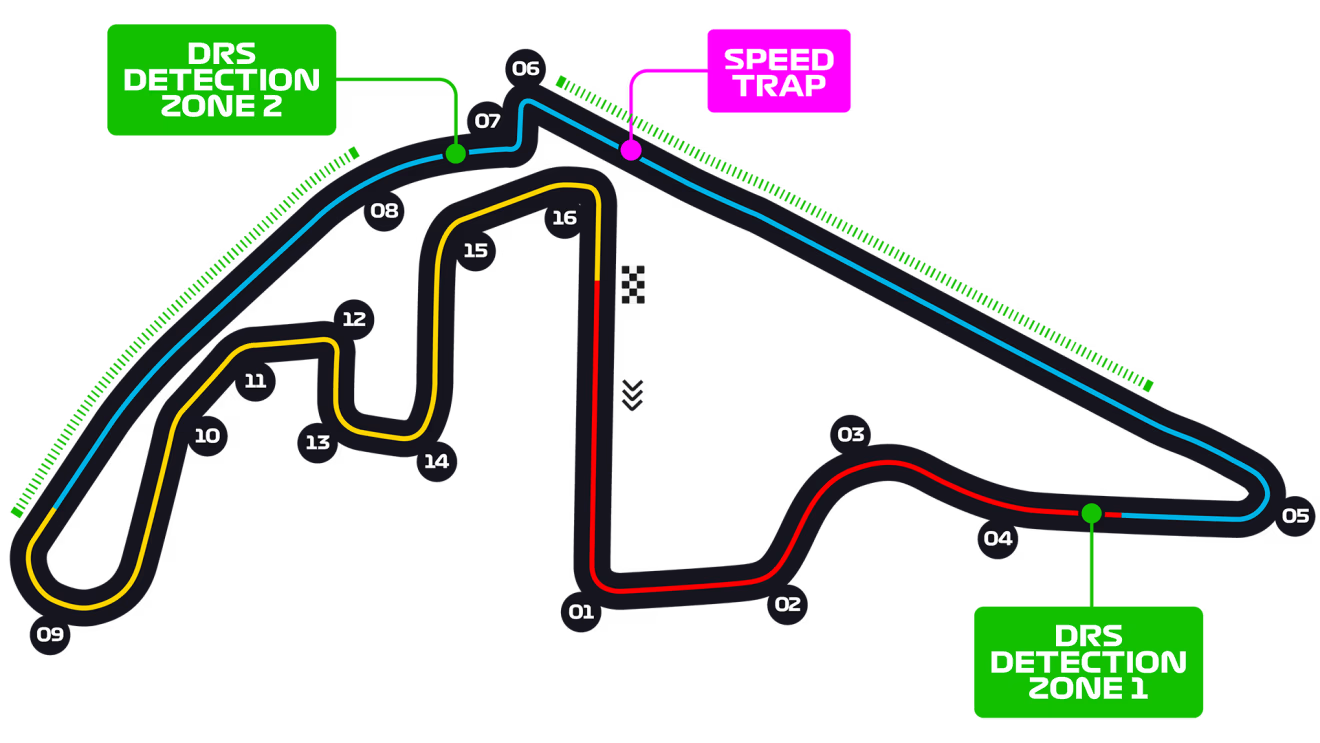 Trazado del Circuito Yas Marina, sede del Gran Premio de Abu Dhabi de Fórmula 1