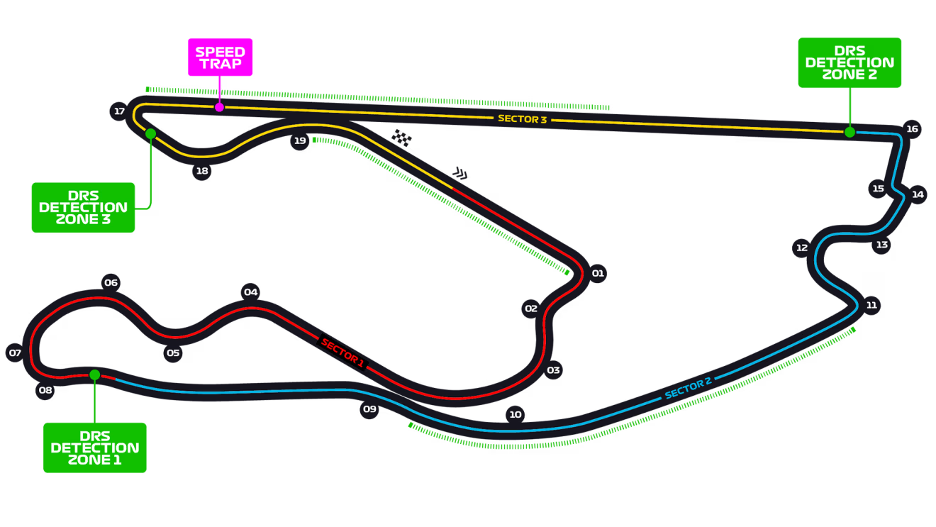 Trazado del Autodromo Internacional de Miami, sede del Gran Premio de Miami de Fórmula 1